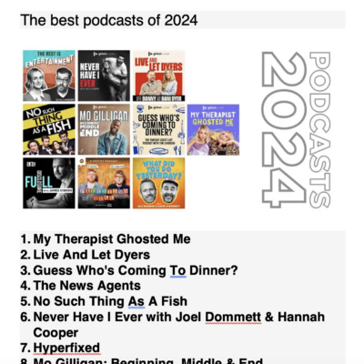 Guess Who's Coming to Dinner? podcast named in Top 3!